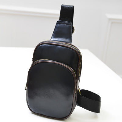 Wholesale 2021 new PU Leather Men's chest pack fashionable leisure Xiekua package Chaonan retro single shoulder bag