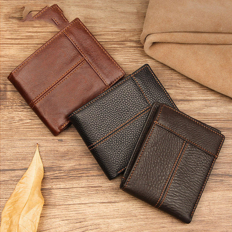 First Layer Leather Wallet Short Leather Wallet