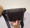 Leather grain crossbody shoulder bag