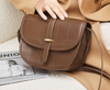 Textured Faux Leather Saddle Bag