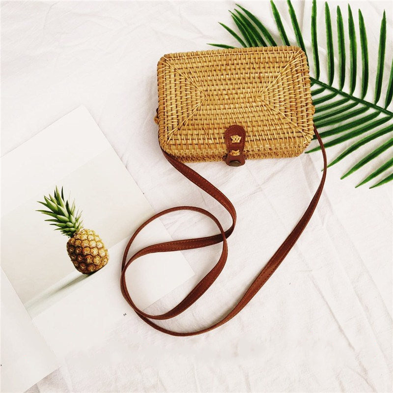 Travel vacation leisure rattan beach bag