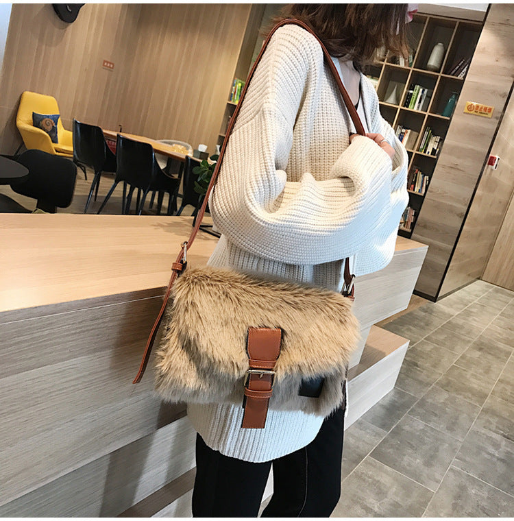 Plush Large Bag Women's Large Capacity Shoulder Bag