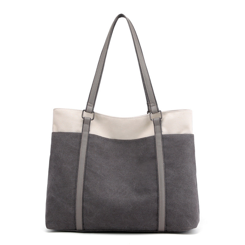Women's Bag Shoulder Bag Color Matching Large Bag Portable Cloth