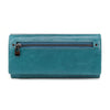 Ladies Genuine Leather Simple Solid Color Long Wallet