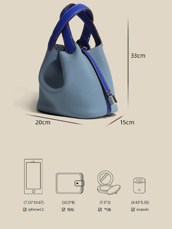 Women's Large Capacity Vegetable Basket Leather Bag