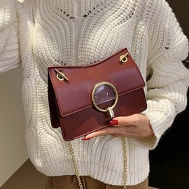 Fashion lock chain small square bag