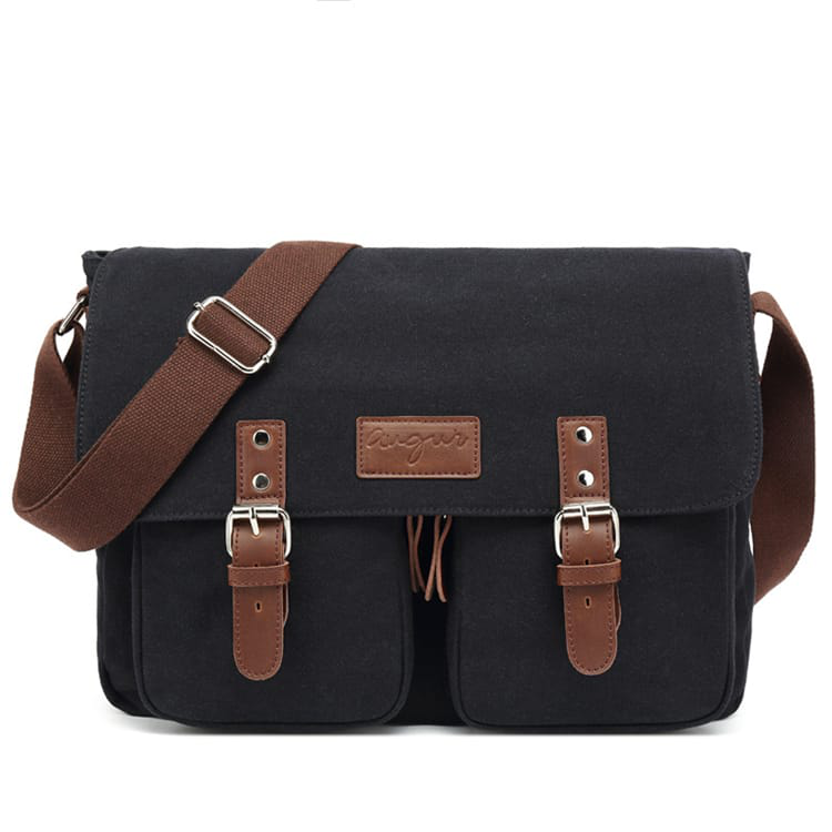 Men Vintage Canvas Large Capacity Multi-Pocket Crossbody Bag