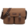 Men Vintage Canvas Large Capacity Multi-Pocket Crossbody Bag