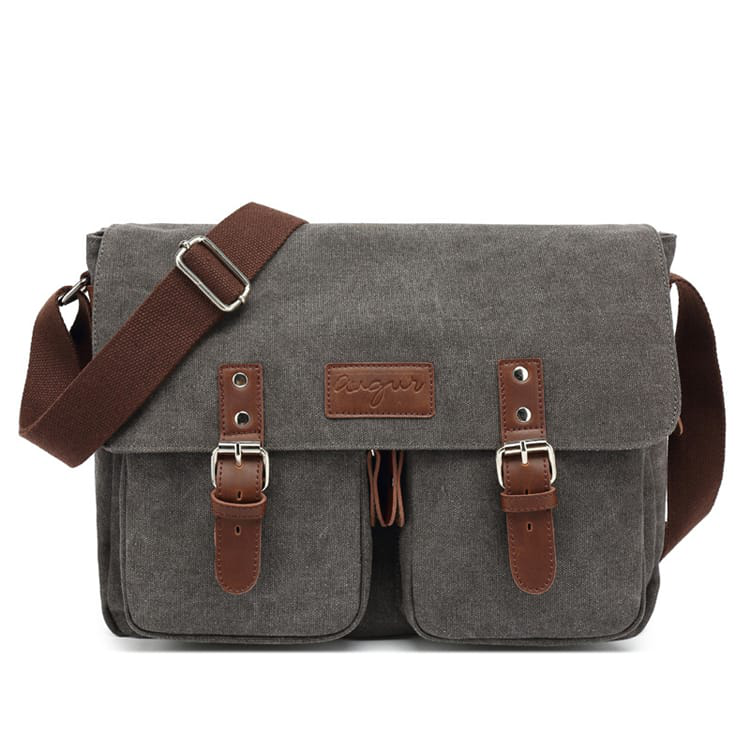 Men Vintage Canvas Large Capacity Multi-Pocket Crossbody Bag