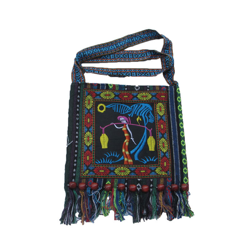 Embroidered Linen One Shoulder Messenger Ladies Bag Hmong