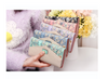 Korean version of the garden small floral rhombic hit color envelope buckle three fold wallet long ladies wallet