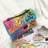 Colorful graffiti rhombic big bag