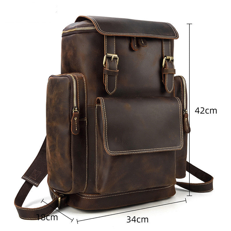 Men's leather backpack