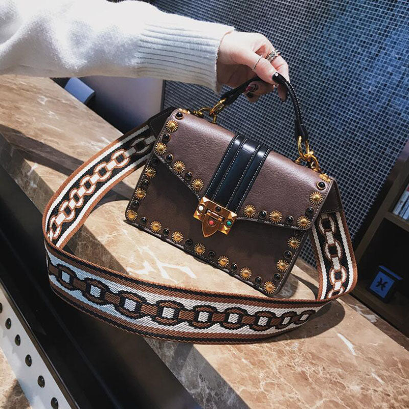 Studded small square bag