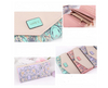 Korean version of the garden small floral rhombic hit color envelope buckle three fold wallet long ladies wallet