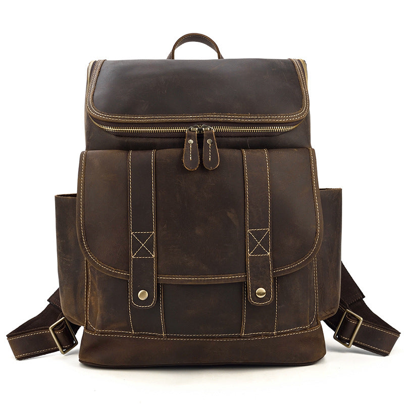 Men's leather backpack