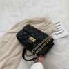 One-shoulder diamond chain crossbody all-match small square bag