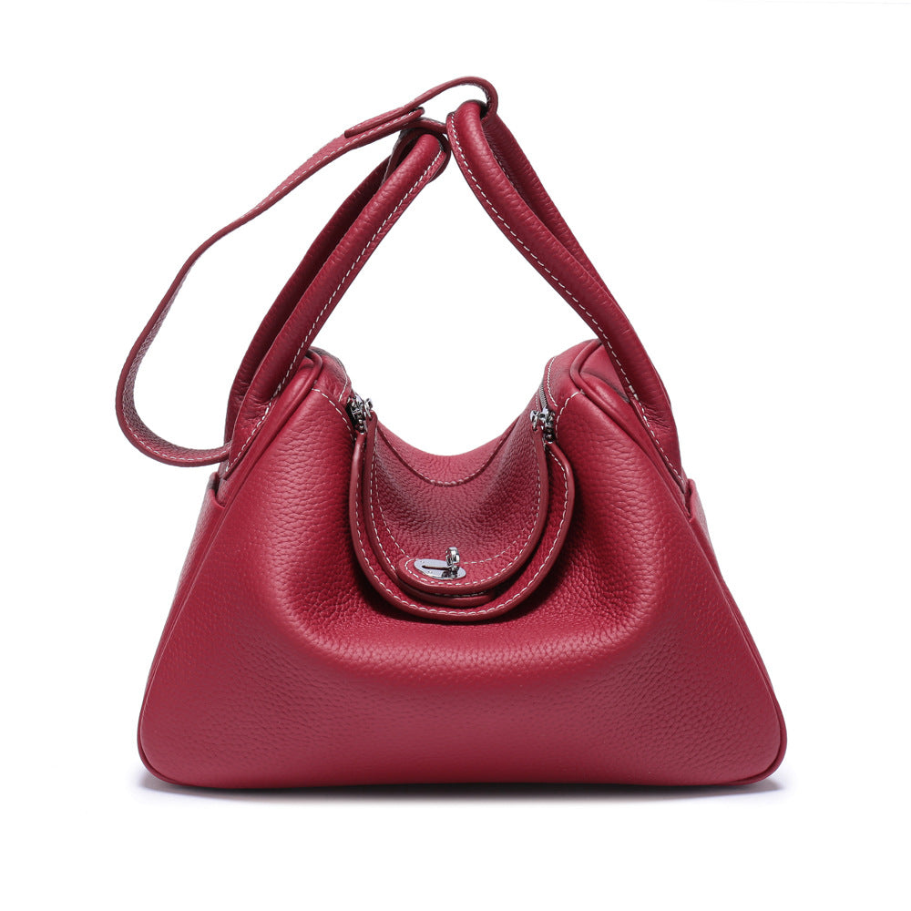 Cow leather lychee platinum bag doctor bag medicine bag