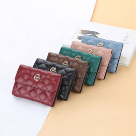 New Women's Card Bag Embossed Multi-card Compact Buckle Purse