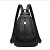 Soft leather woven backpack