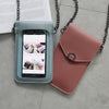 Women's new transparent touch screen retro trend mobile phone bag