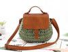 Antique straw woven bag messenger beach bag