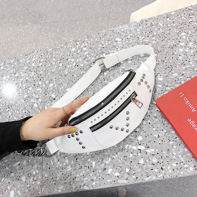 Women's fashion rivet messenger bag