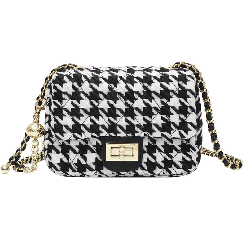 Lingge fashion all-match crossbody one-shoulder armpit small square bag