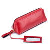 Portable female hand holding cosmetic bag