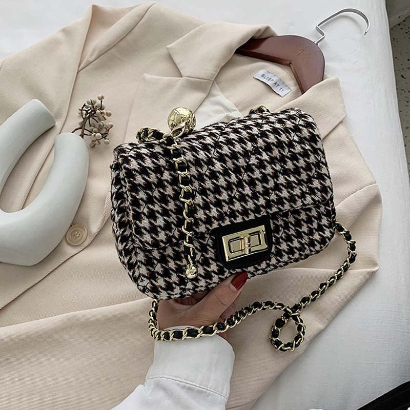 Lingge fashion all-match crossbody one-shoulder armpit small square bag