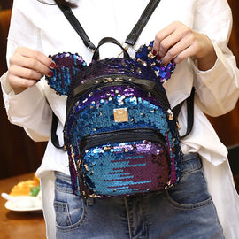 Colorful Sequin Labeled Ear Stitching Ladies Small Square Bag