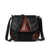 One-shoulder rivet saddle bag