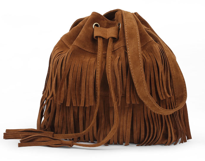 Women bag tassel bucket shoulder bag AliExpress foreign trade ladies bag Europe and the United States trend bucket bag