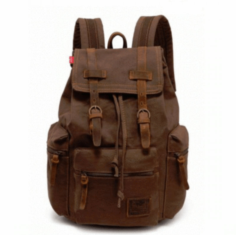 Vintage Travel Canvas Rucksack