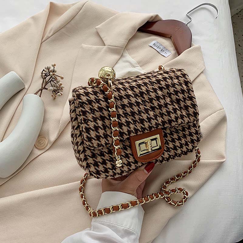Lingge fashion all-match crossbody one-shoulder armpit small square bag
