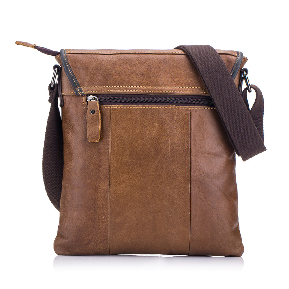 Leather Cowhide Vertical Business Crossbody Bag