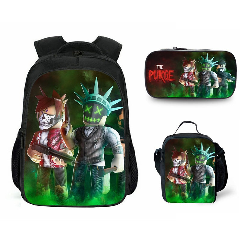 New Roblox Game 3-Piece Large Capacity Backpack