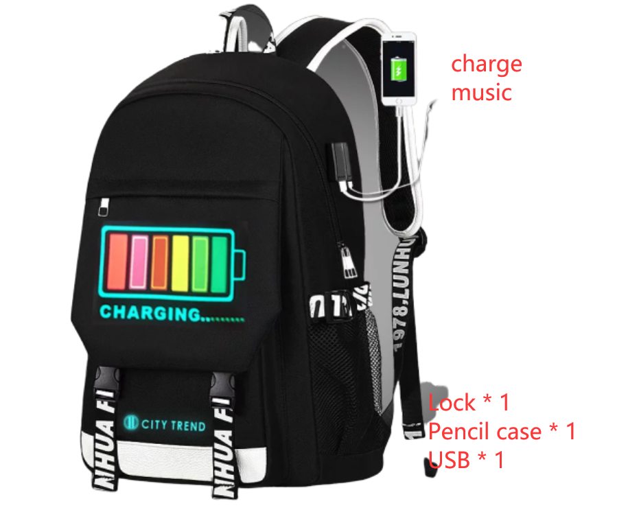 Men's Backpack Voice-activated Charging Listening Luminous