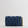 Blue oversized denim quilted shoulder messenger bag chain bag