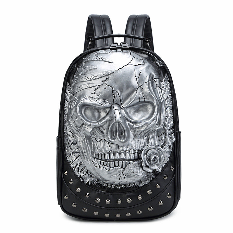 Gothbag™ 3D Skull Backpack Unique Stylish 3D Embossed Skull Goth Bag