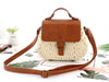 Antique straw woven bag messenger beach bag