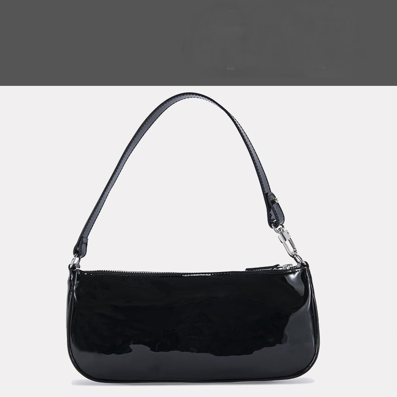 Patent leather shoulder bag