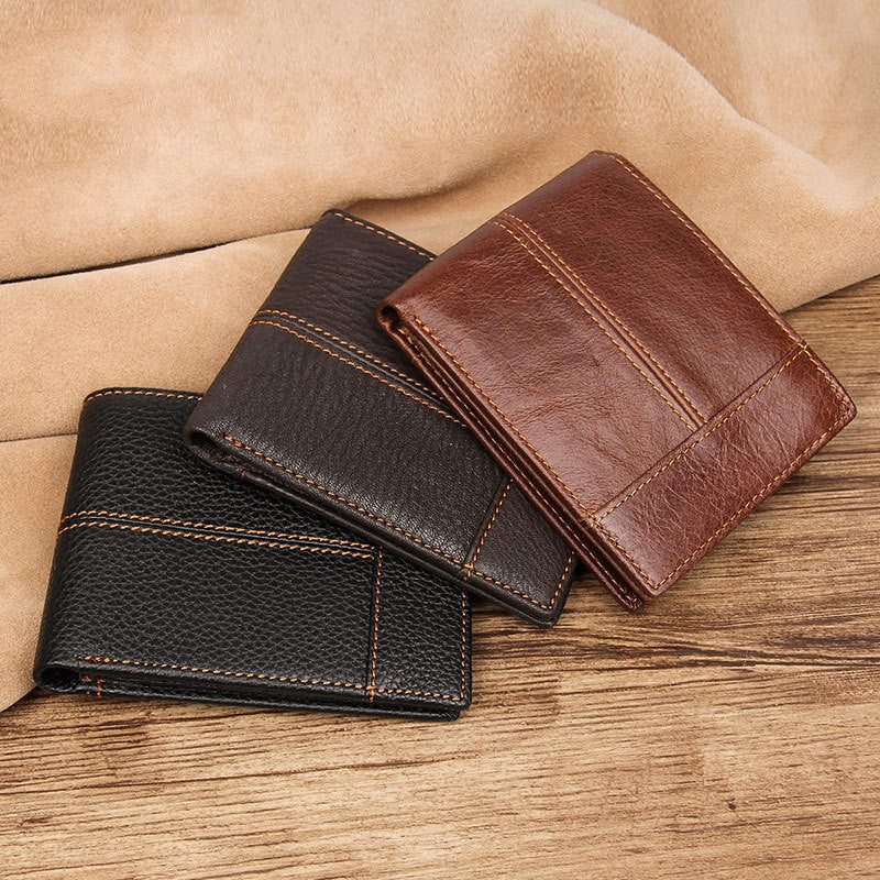 First Layer Leather Wallet Short Leather Wallet