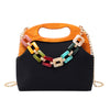 Fashion Wooden Clip One Shoulder Acrylic Chain Crossbody Bag
