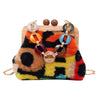 Plush Bag Wood Clip Ladies Bucket Personality Lock