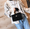 Manui new hairy small bag female 2021 new wave Korean version of the wild Messenger bag Lingge chain bag fashion hand