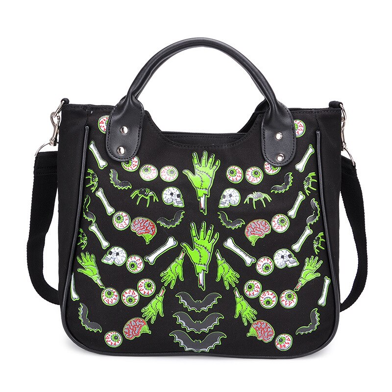 Halloween skull print handbag