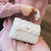 Manui new hairy small bag female 2021 new wave Korean version of the wild Messenger bag Lingge chain bag fashion hand