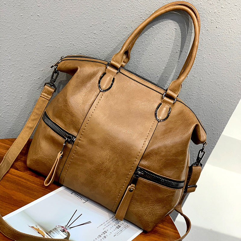 Large-capacity Soft Leather Shoulder Messenger Bag