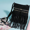 Xi Shi Velvet Rivet Tassel Bag